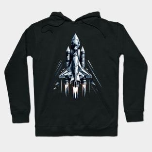 Geometric Odyssey: A NASA Futuristic Rocket Hoodie